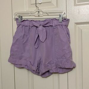 Aerie Paperbag Waist Lilac Lavender Shorts in M